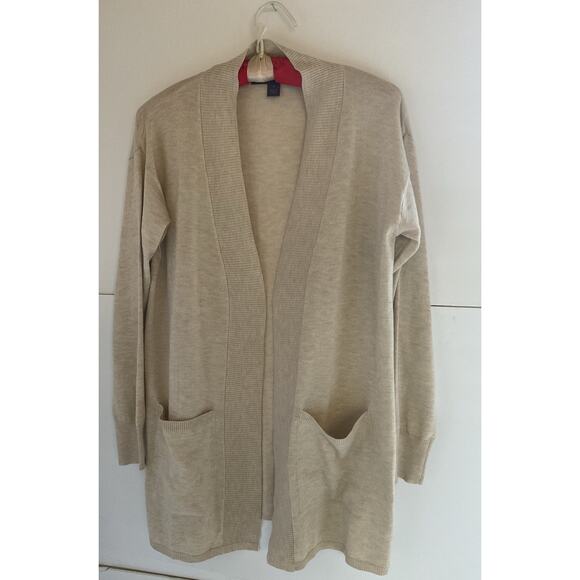 Gloria Vanderbilt Beige Open Front duster  Cardigan Sweater Women’s S  Nwot - Picture 3 of 5